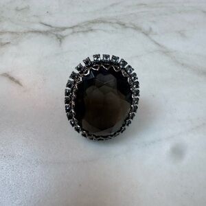 Large Silver Gemstone Ring